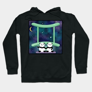 Gemini - Twin Panda Bear Cubs - Galaxy Sky Hoodie